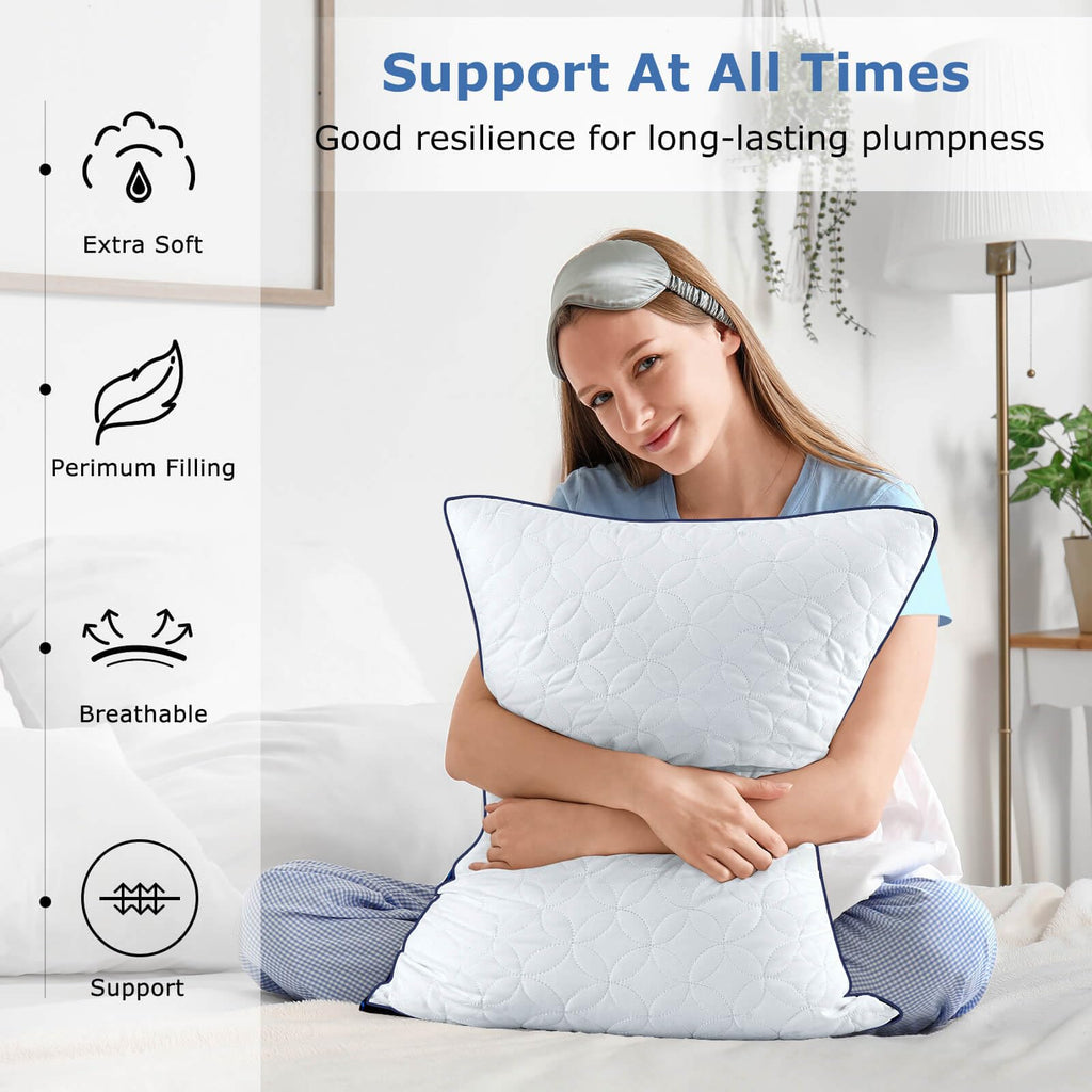 King Size Cooling Bed Pillows Set of 2 Down Alternative Y863913
