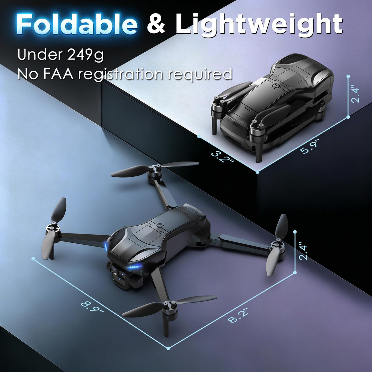 4K Camera GPS Foldable Drone with 4.5” HD Screen Controller R64918