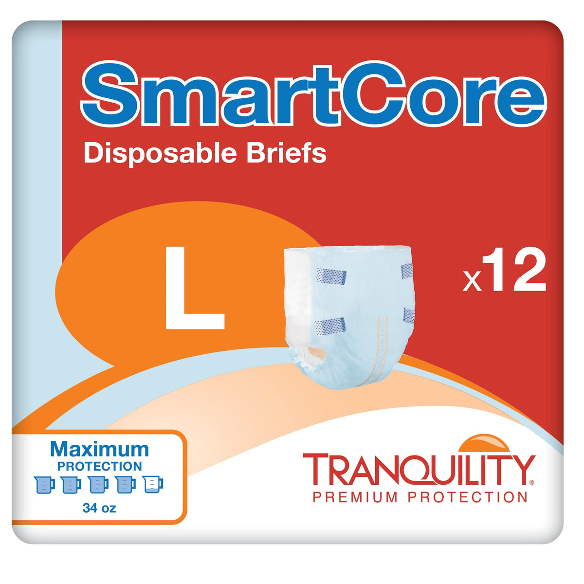 Adult Diapers with Tabs, Large, 12 Ct K58722