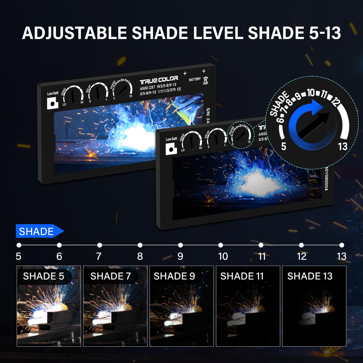 Adjustable Auto Darkening Welding Lens 2x4 1/4 K67374