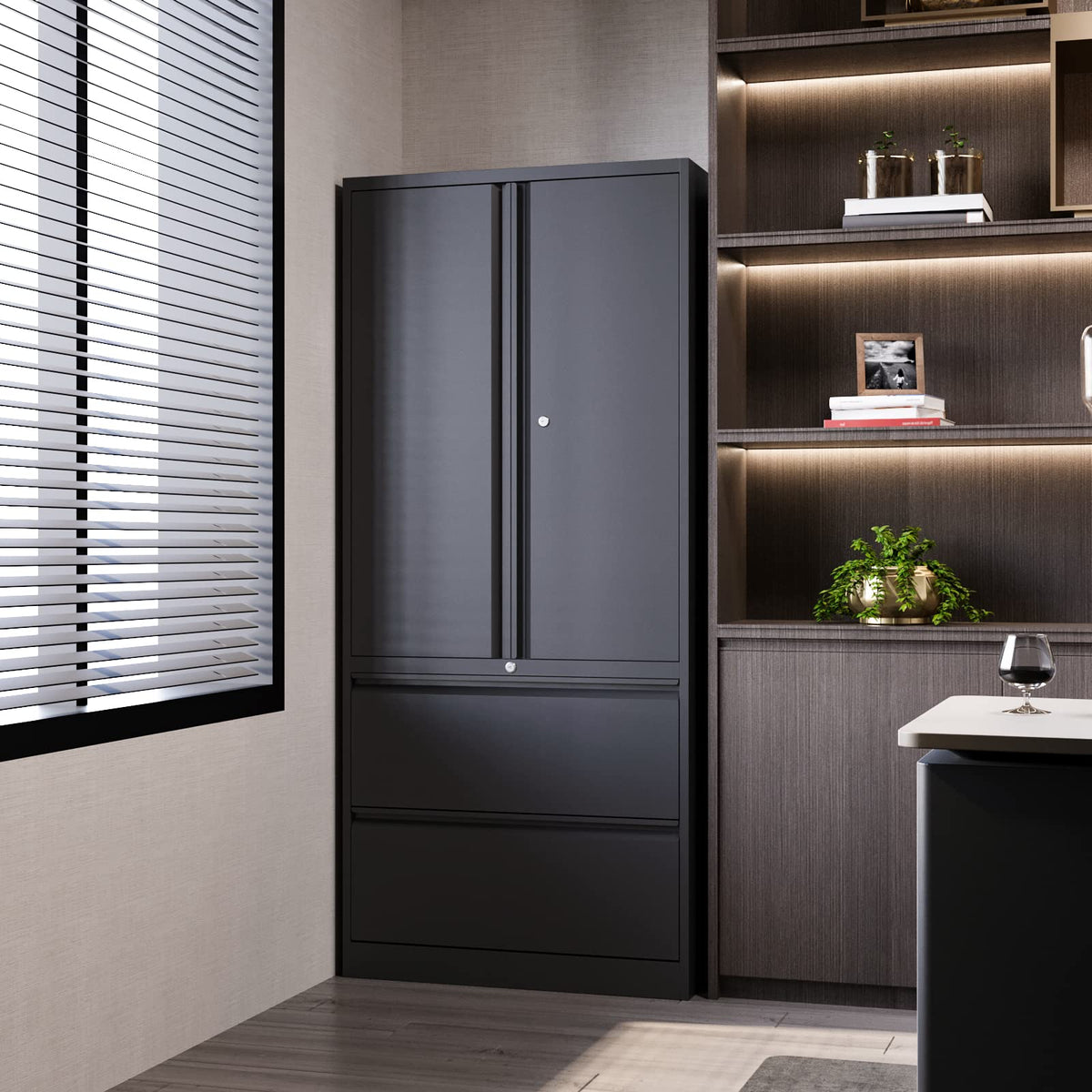Metal Cabinets with Lockable Drawers and Doors S21714