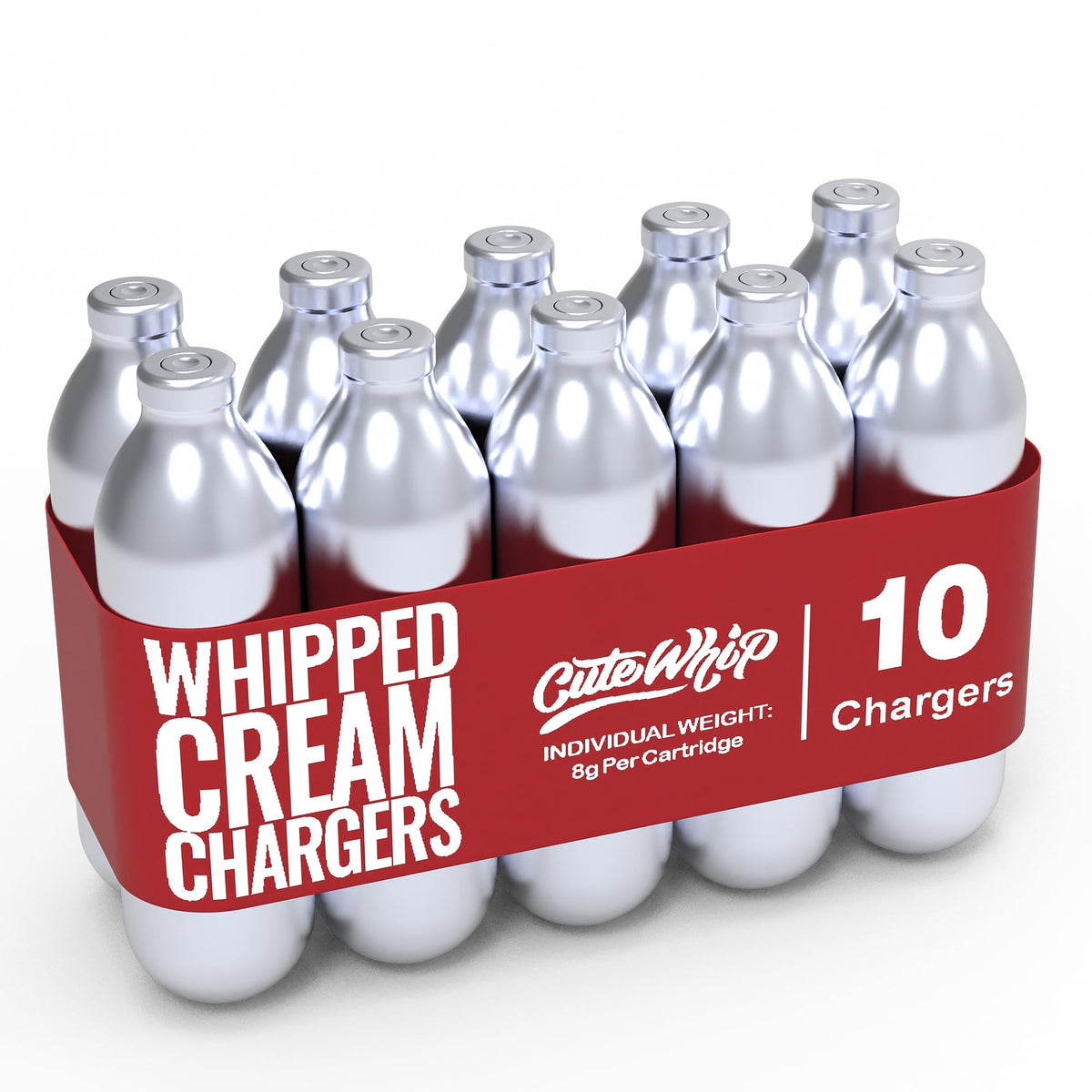 8g Whipped Cream Chargers 10-Pack Food-Grade Nitrous Oxide Cartridges A8240