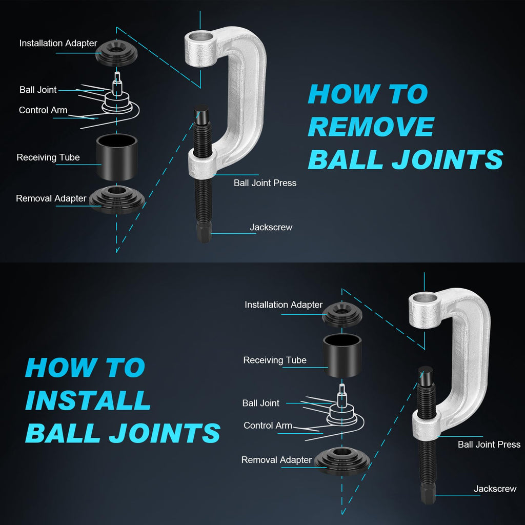 Ball Joint Press Kit, 10pcs Removal and Installation Tool Set Y601378