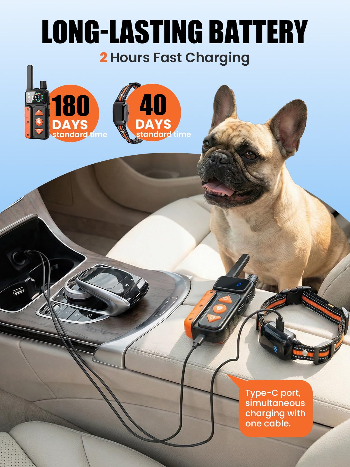 2-in-1 Dog Bark Collar & Shock Collar, IPX7 Waterproof E Collars with AI Anti-Bark/Beep/Vibration/Shock/no Shock for Small Medium Large Dog(5-120Lbs), Dog Training Collar with 3300FT Remote G24228