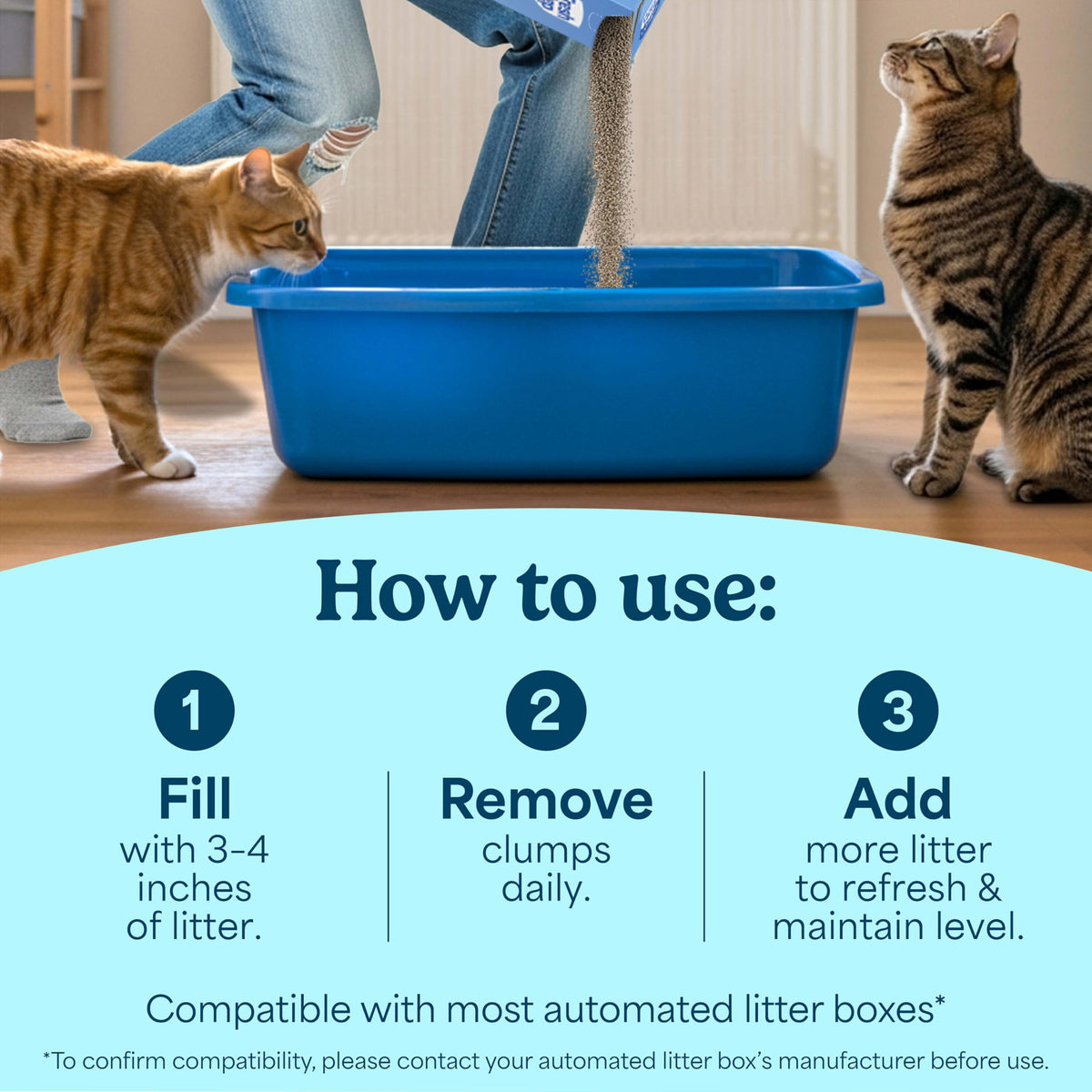 Multi Cat Clumping Litter, Unscented, 22 lb. Box W24635