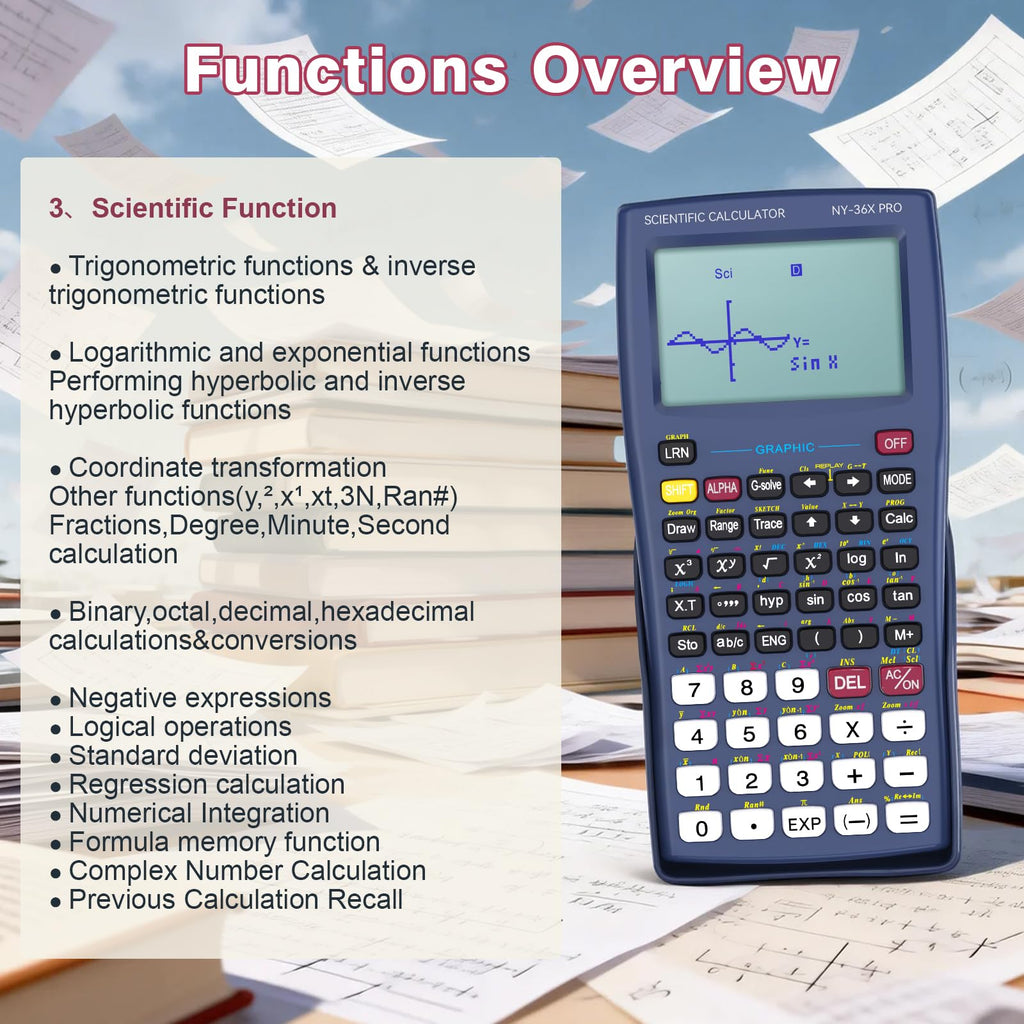 Scientific Calculator 360 Functions Multi-Line 13 Digit A3683