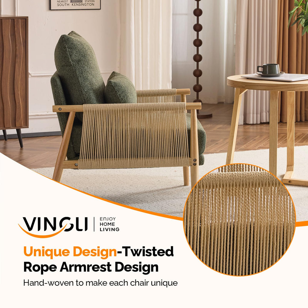 Dark Green Set of 2 Accent Armchairs with Waist Pillow E340052