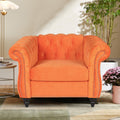 Orange Velvet Upholstered Accent Sofa Chair Z91863