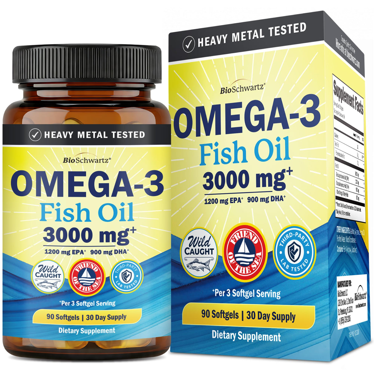 Omega 3 Fish Oil 3000mg 90 Softgels L738067