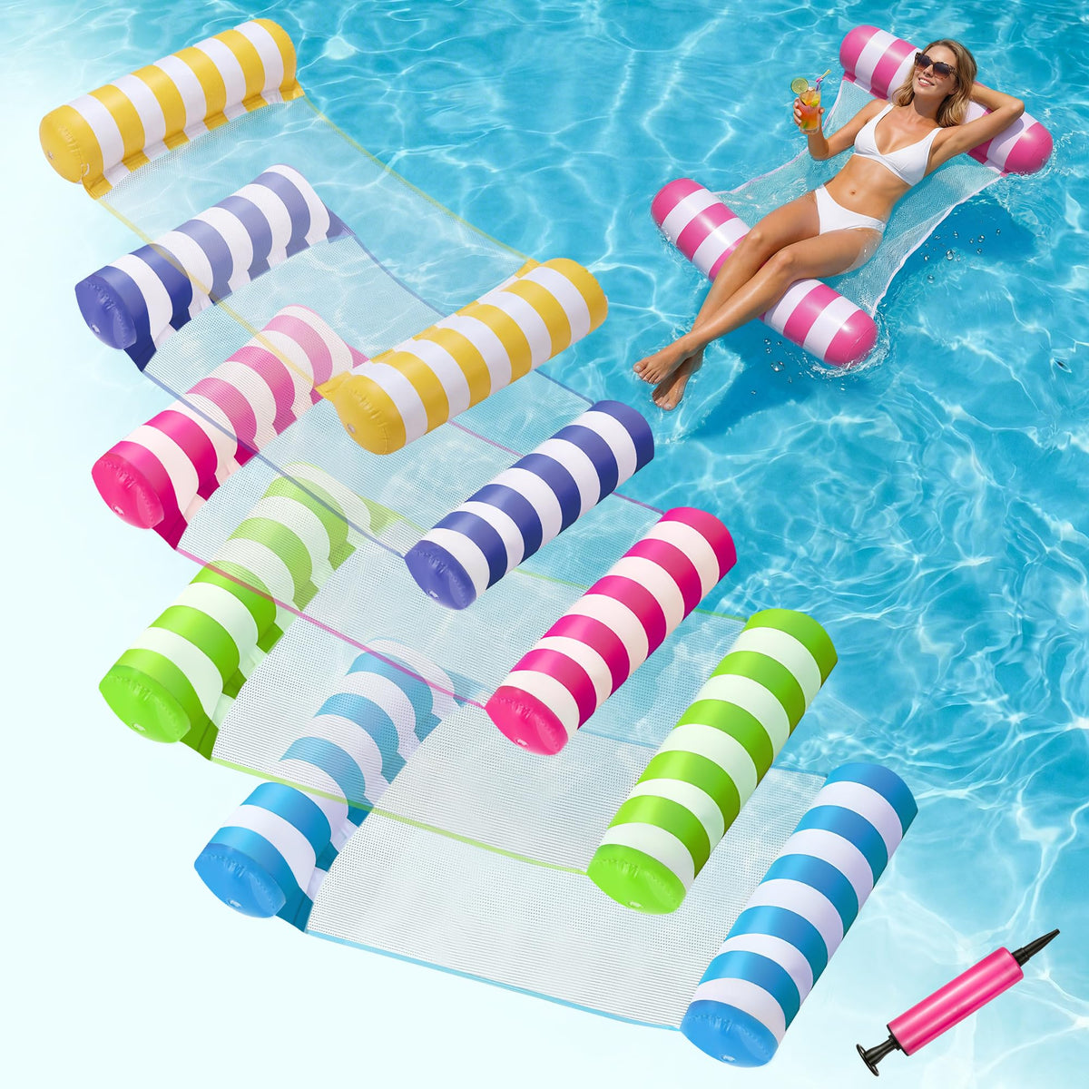 5 Pack 4-in-1 Inflatable Pool Floats J12220