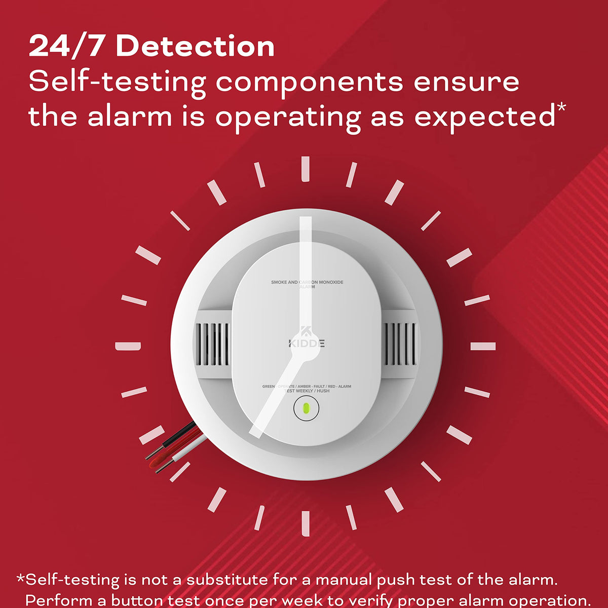Hardwired Smoke & Carbon Monoxide Detector with Battery Backup, 2 Count K641422