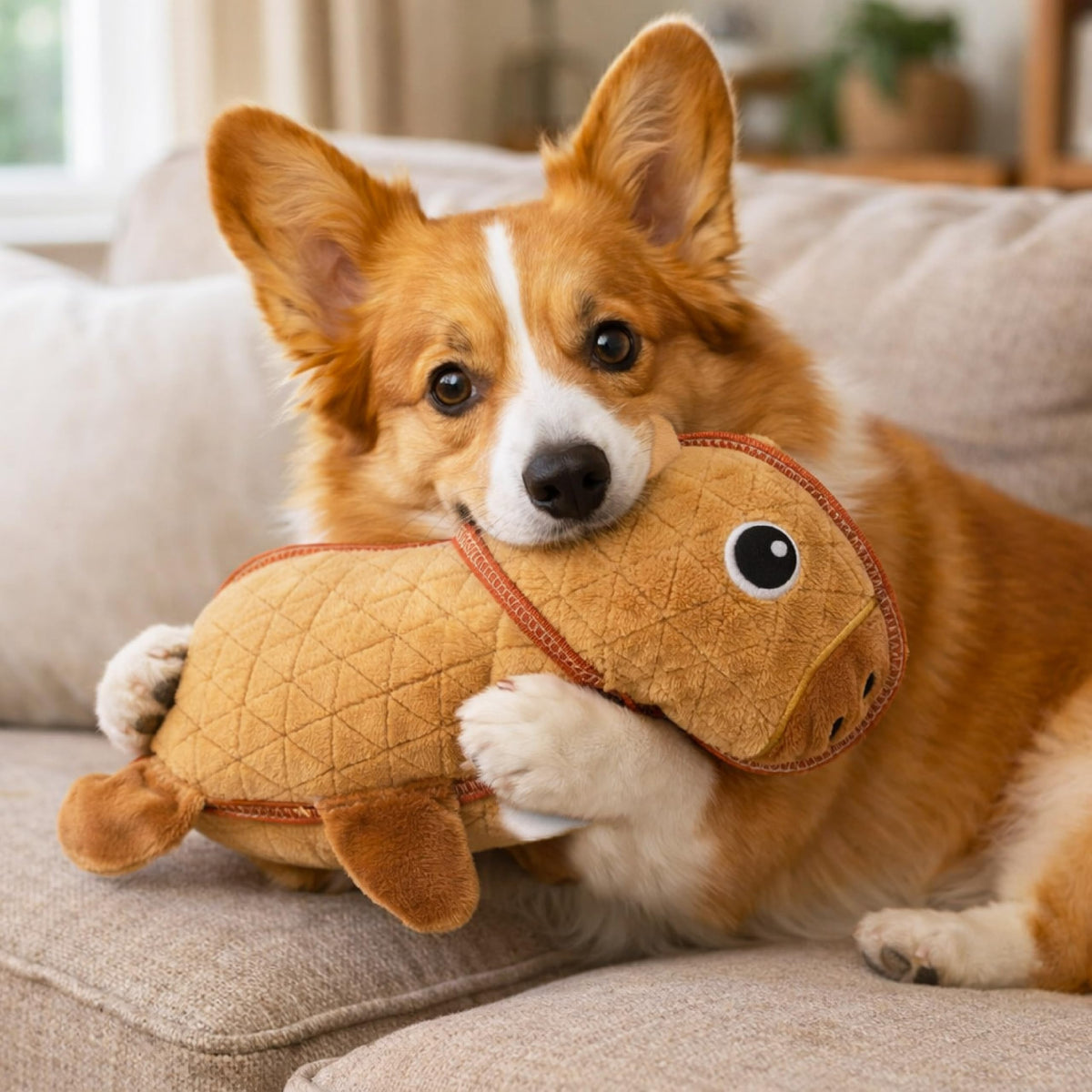 Durable Plush Dog Toy with Squeaker V76248