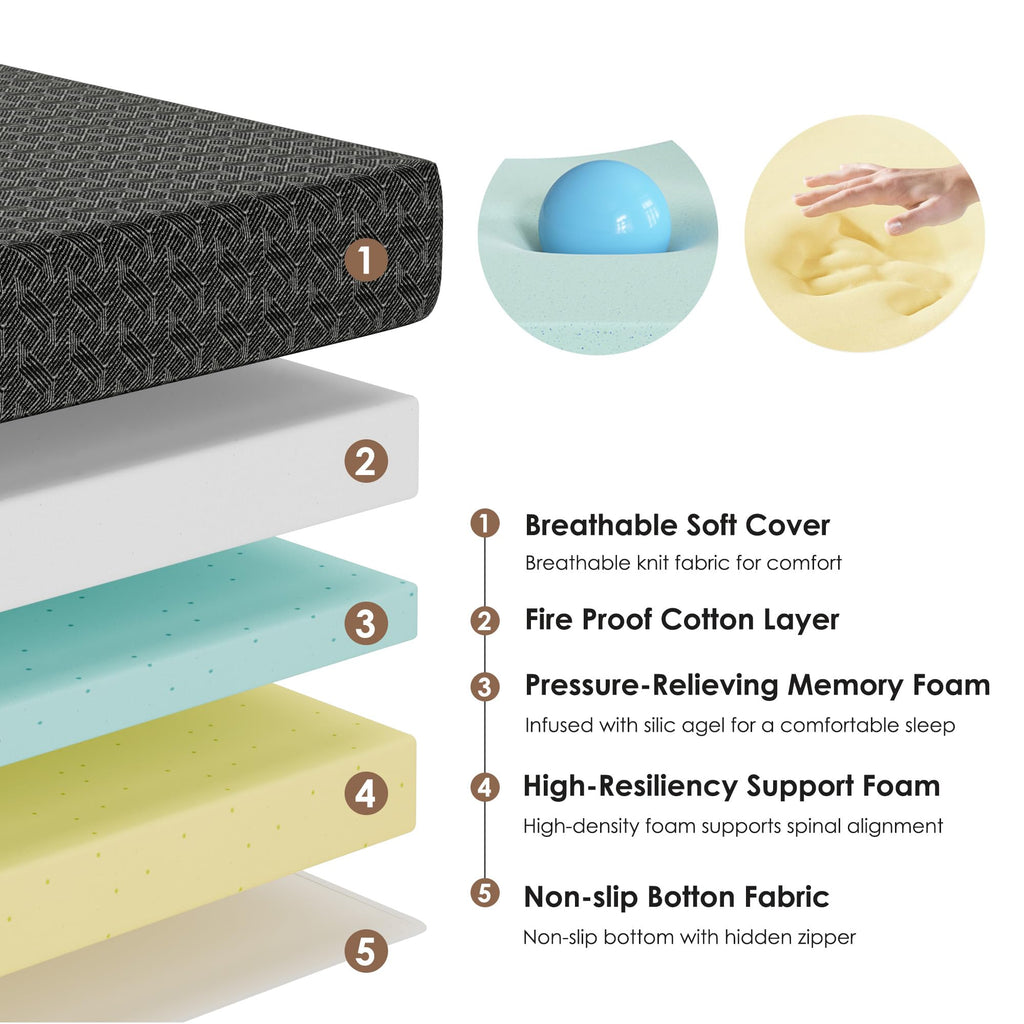 Queen Tri-Fold Memory Foam Mattress J603289