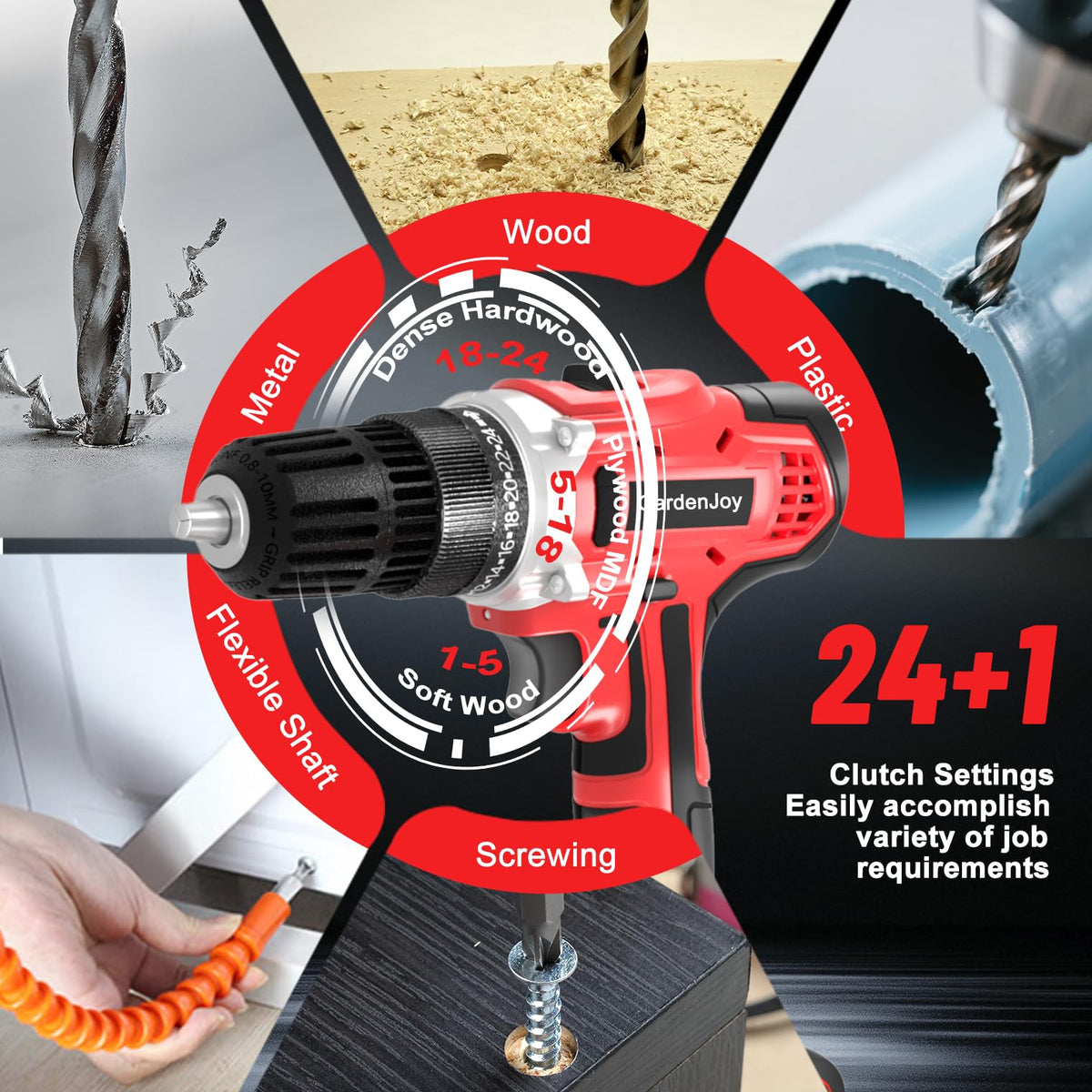 20v Cordless Drill Set with Charger 3/8" Keyless Chuck N465