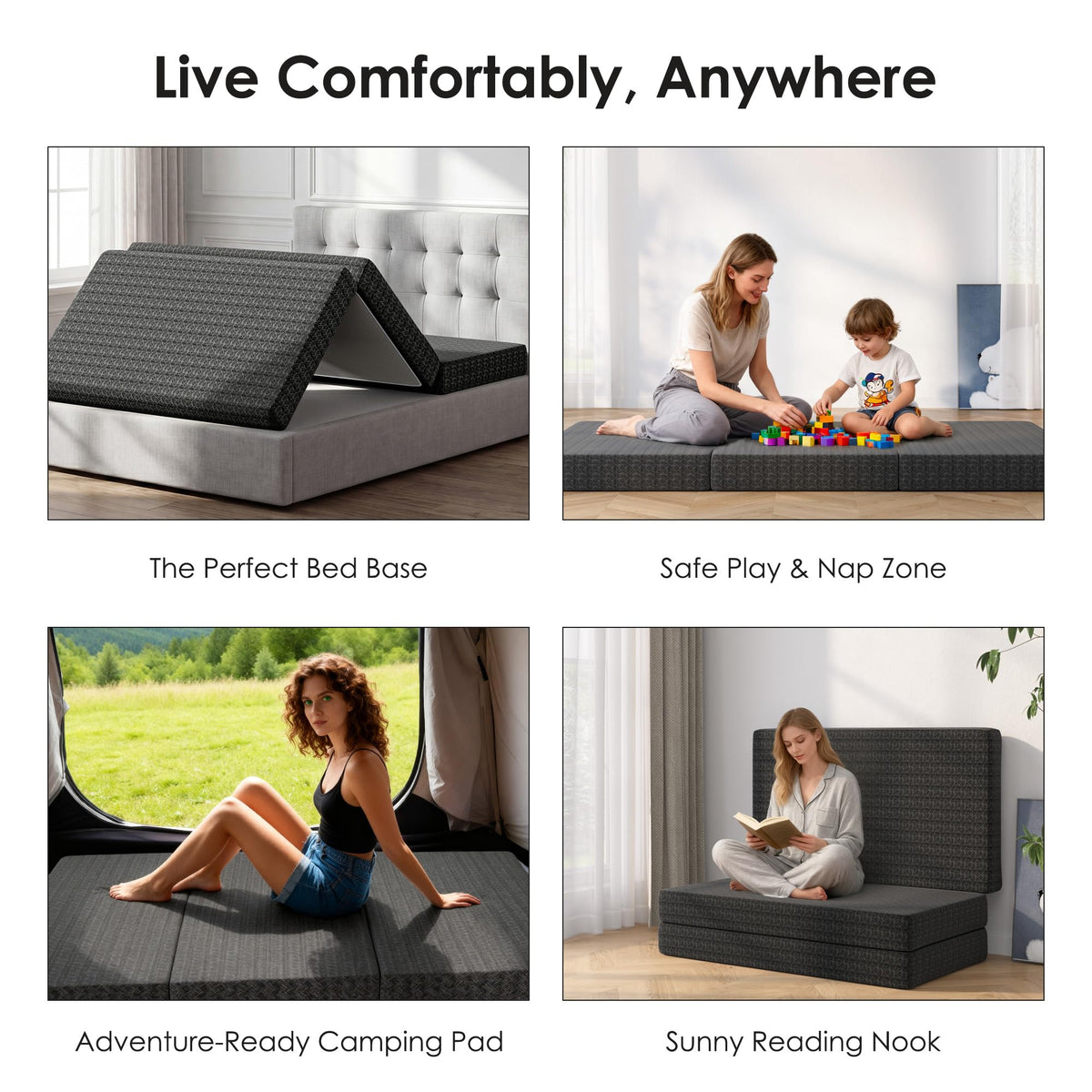 Queen Tri-Fold Memory Foam Mattress J603289