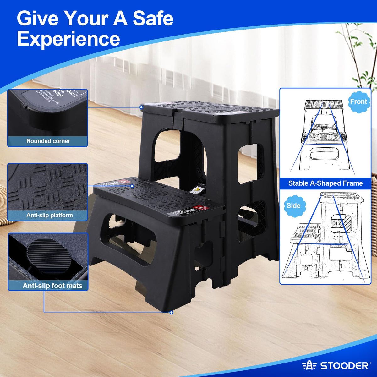 Folding 2-Step Non-Slip Step Stool R2560