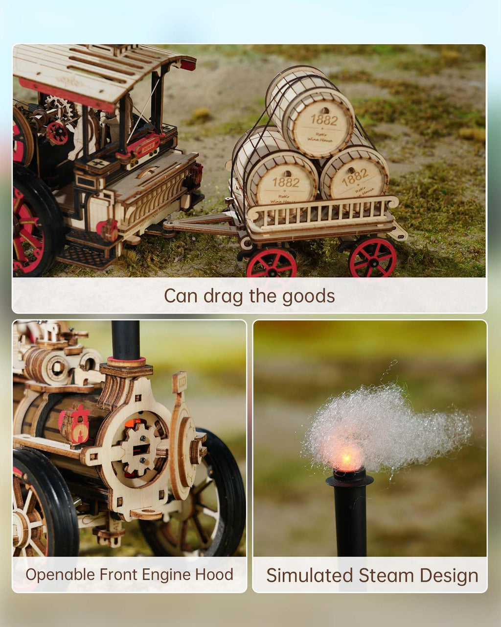 3D Puzzle 469pcs Wooden Mechanical Assembly Model Kit U247442