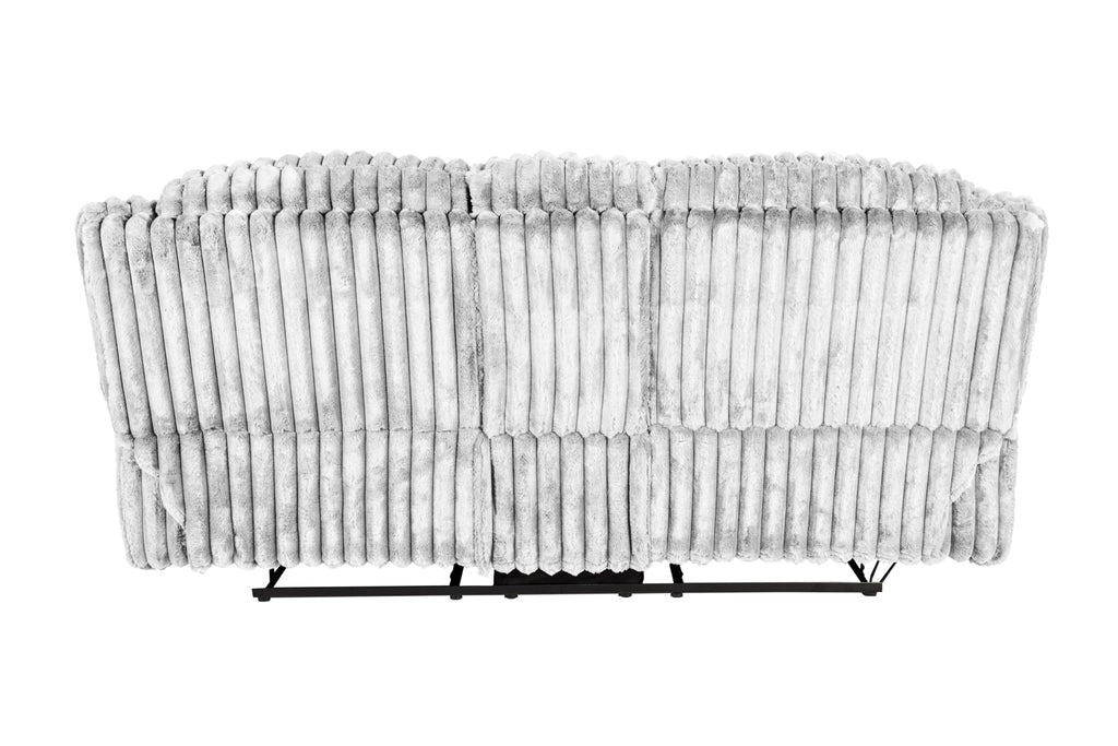 Light Gray Corduroy Manual Motion Loveseat R742