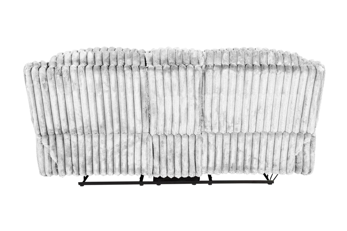 Light Gray Corduroy Manual Motion Loveseat R742