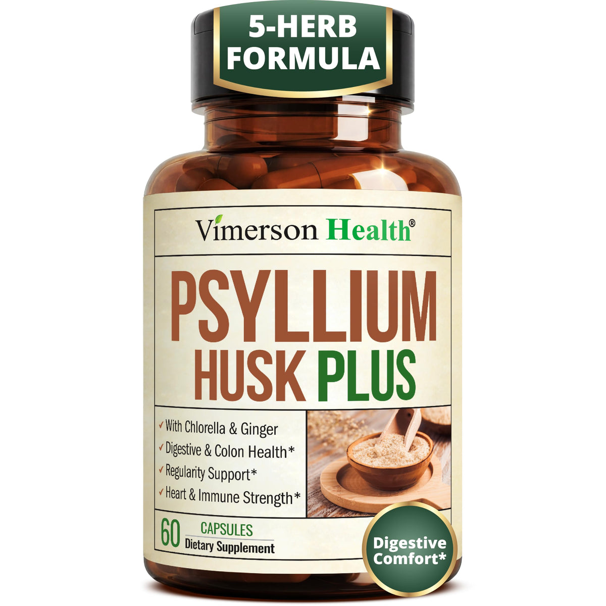 Psyllium Husk Capsules 1080mg 60 Fiber Capsules O8997