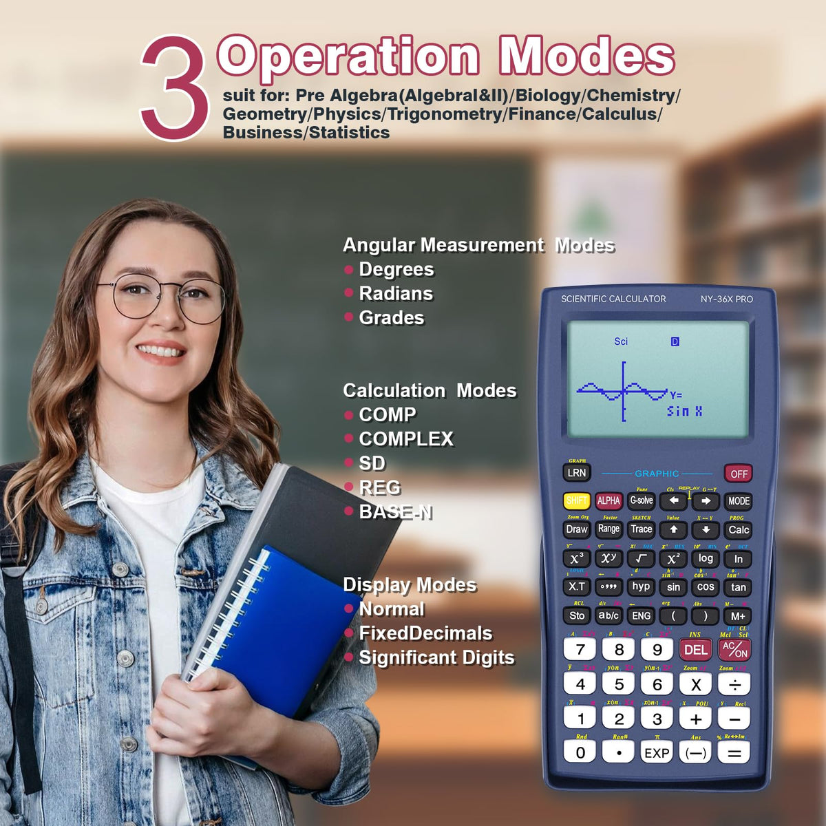 Scientific Calculator 360 Functions Multi-Line 13 Digit A3683