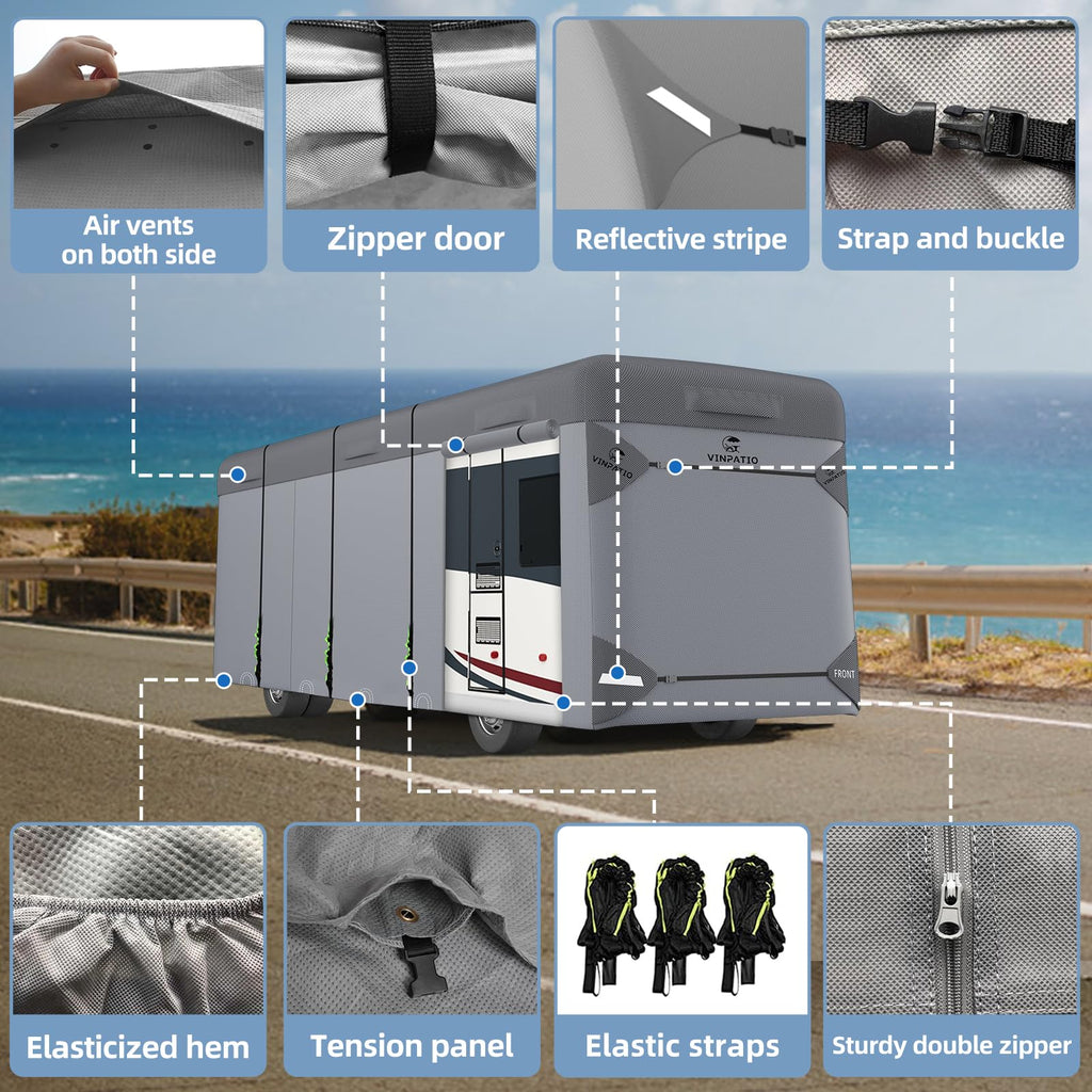 Class A RV Cover 7 Layers 34'-37' Windproof Waterproof N14776