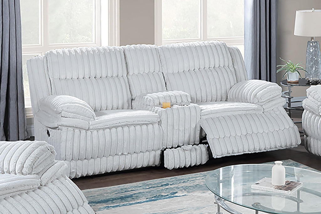 Light Gray Corduroy Manual Motion Loveseat R742