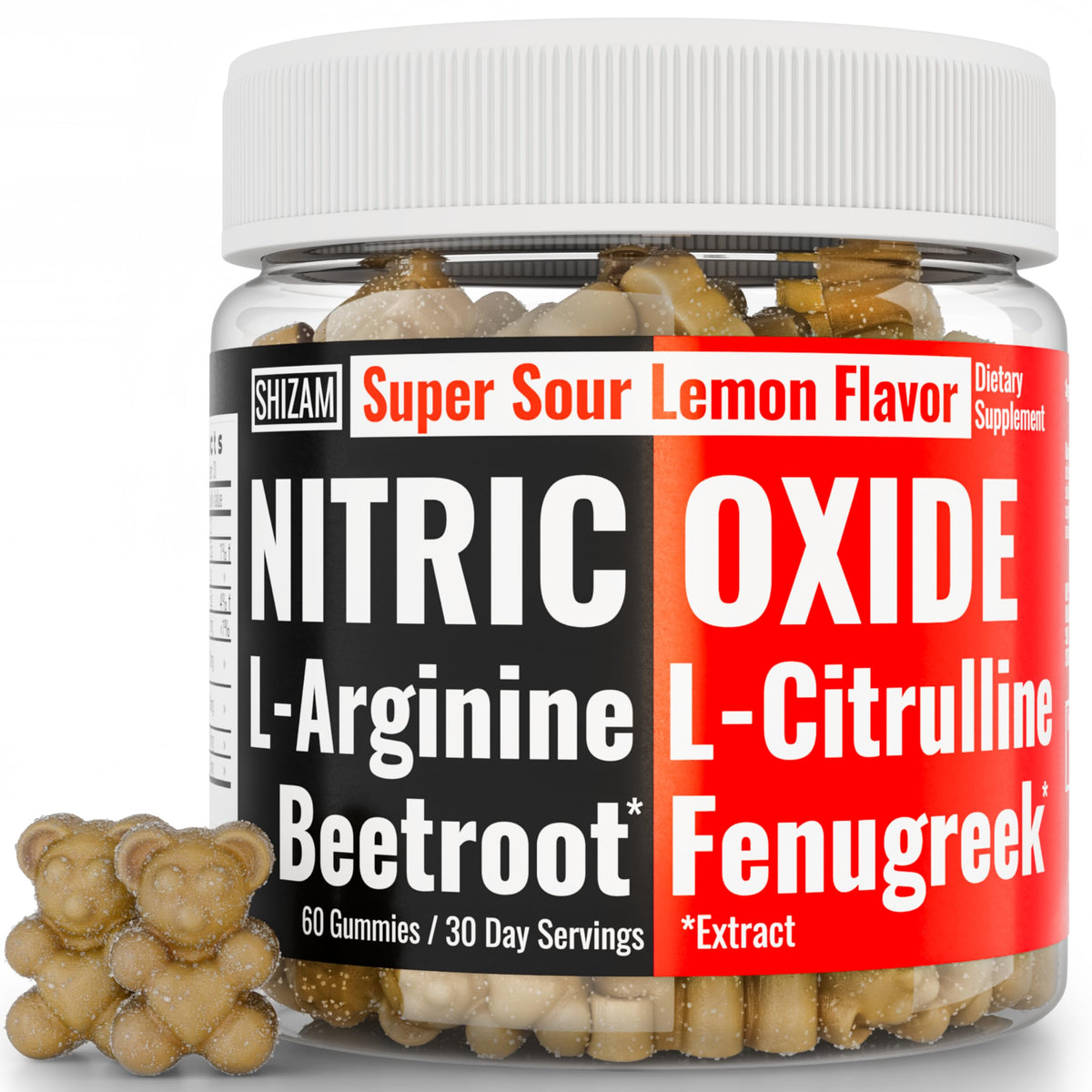 Beets Fenugreek Nitric Oxide Gummies with L-Arginine L-Citrulline T3542