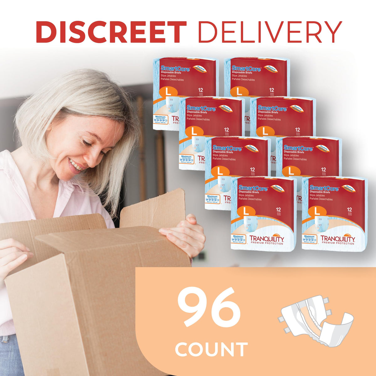 Adult Diapers with Tabs, Large, 12 Ct K58722