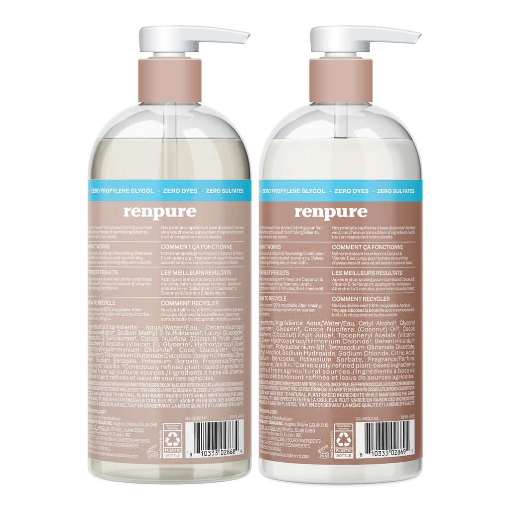 Coconut & Vitamin E Shampoo & Conditioner Set, 2x24oz D81290
