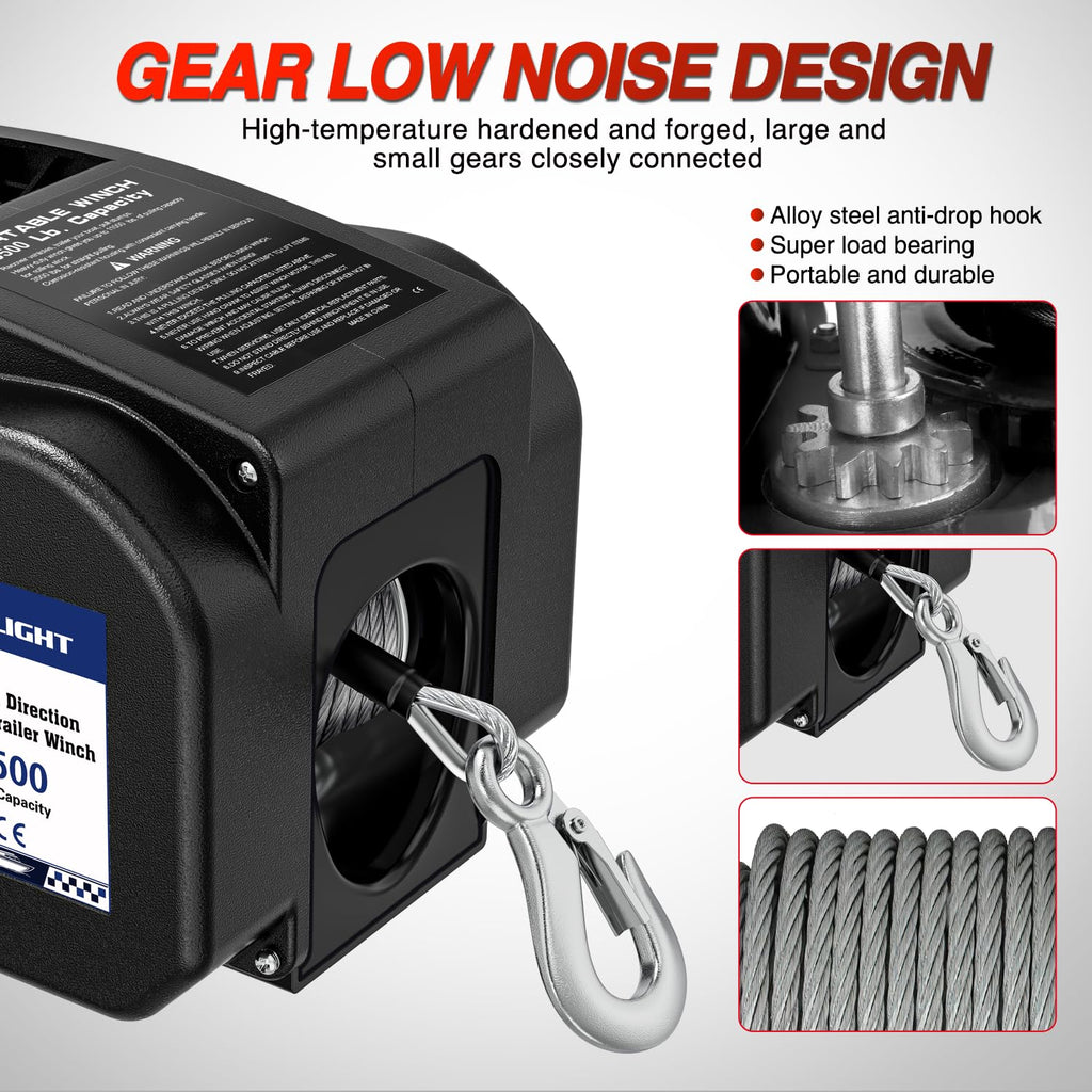 3500 lbs Portable Electric Boat Trailer Winch G9700