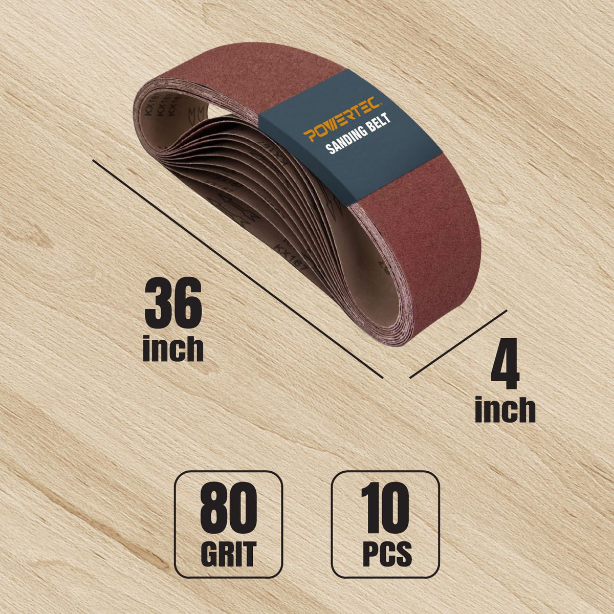 4 x 36 Inch Aluminum Oxide Sanding Belts 80 120 240 Grit 10 Pack O947449