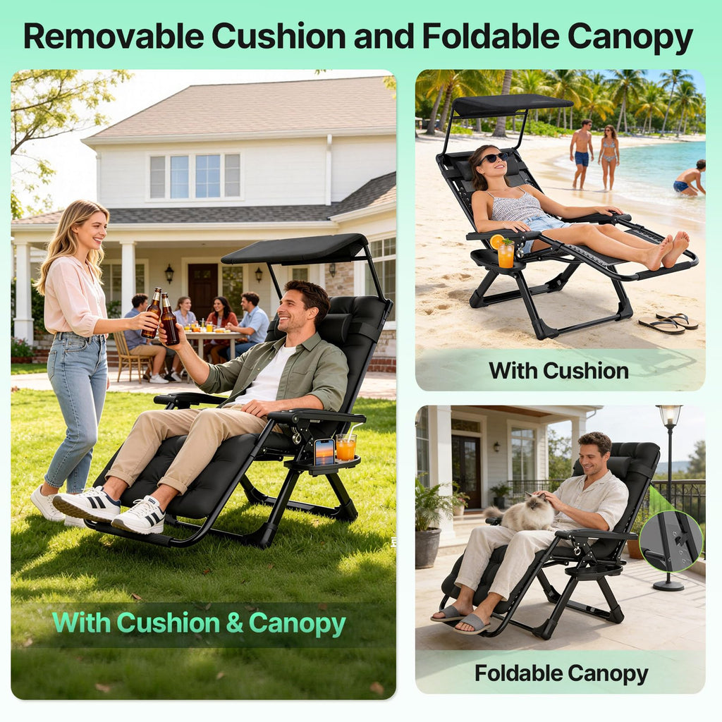 Zero Gravity Reclining Camping Chair with Canopy R73207