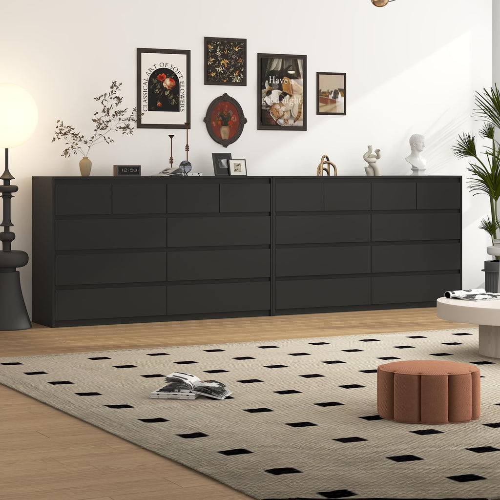 Black 10 Drawer Wood Dresser E683148