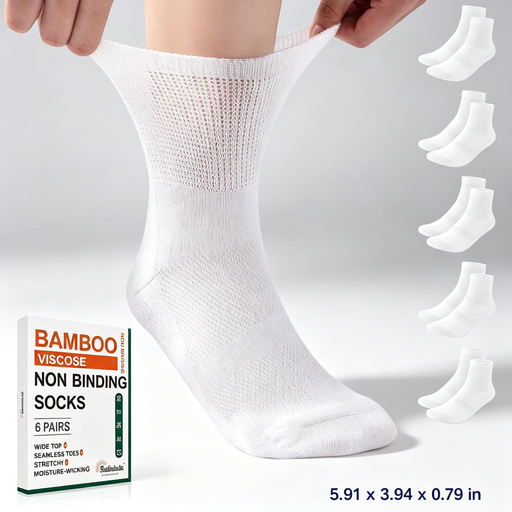 Bamboo Viscose Diabetic Socks 6 Pairs Y250961
