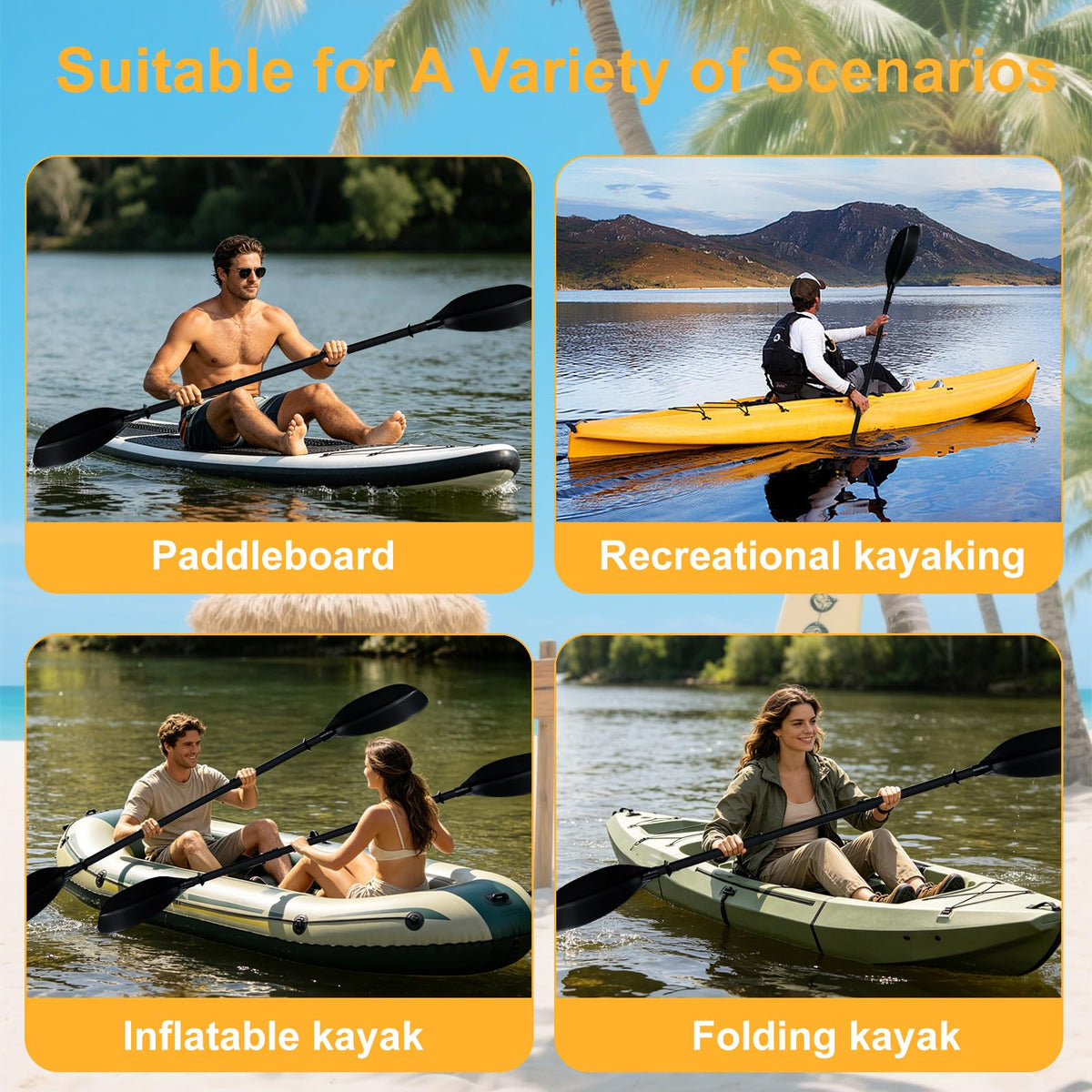 Adjustable 60-90 Inch Kayak Paddle E6028