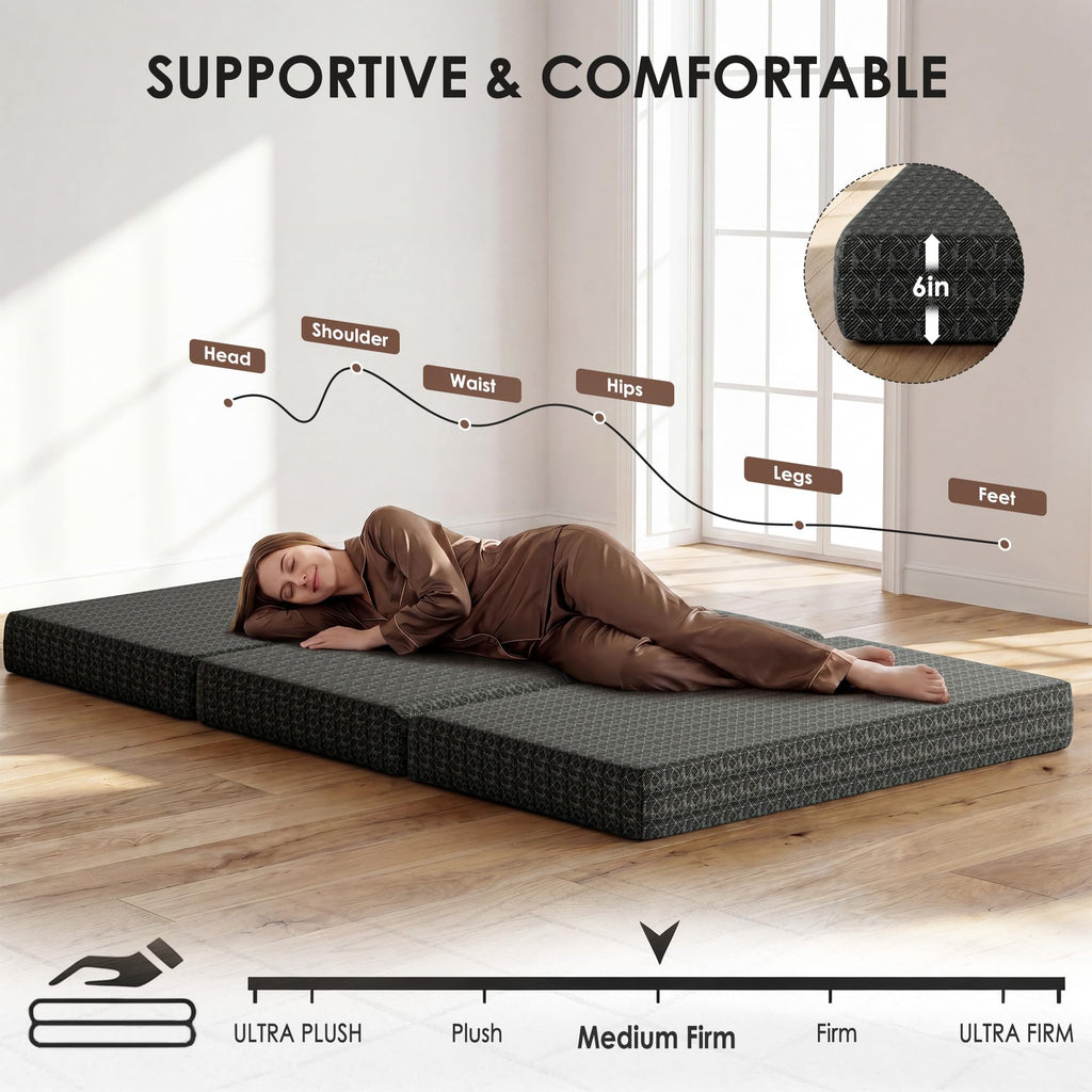 Queen Tri-Fold Memory Foam Mattress J603289
