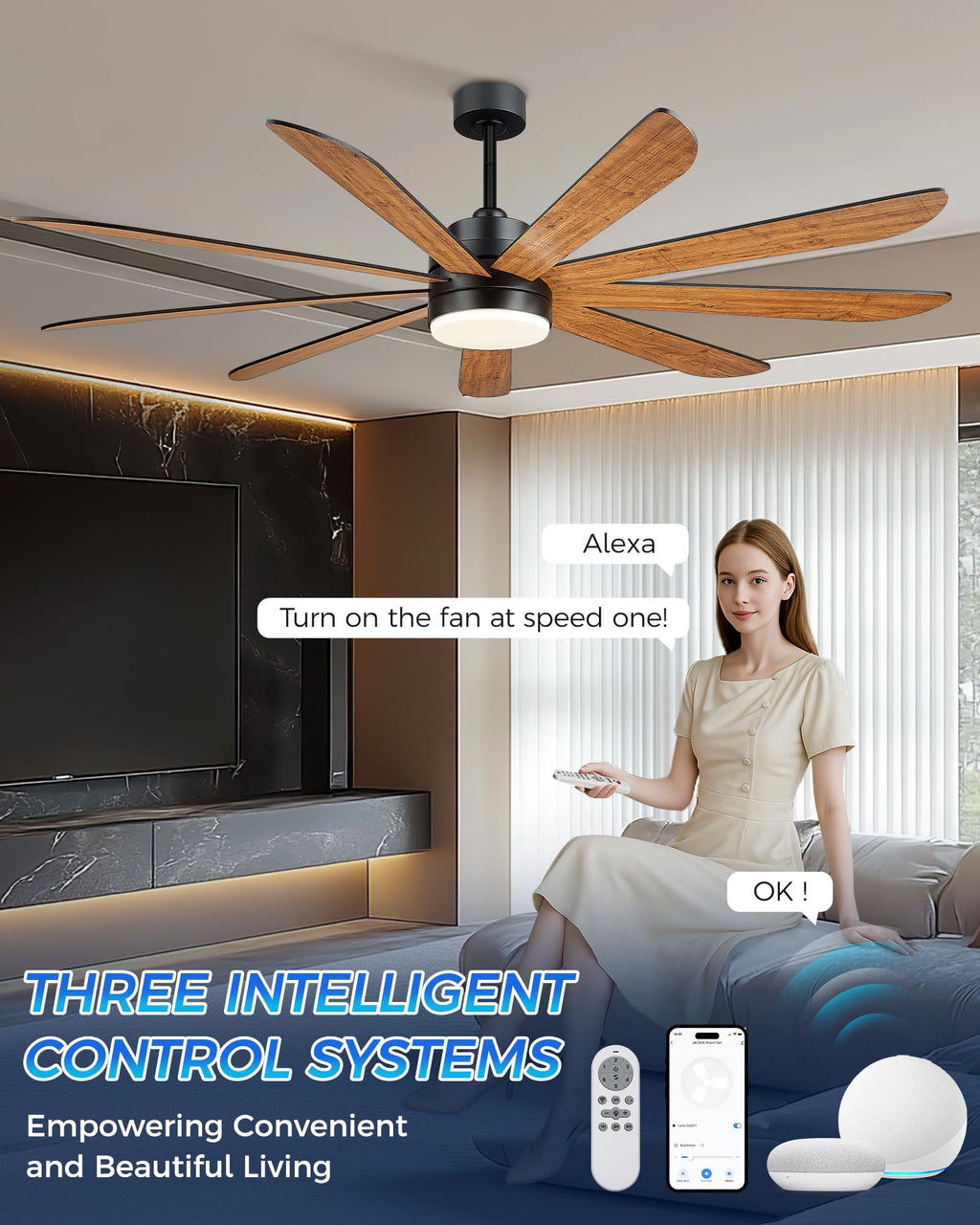 72 Inch Ceiling Fan with Light P660