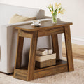 Wood End Table with 2 Storage Shelves G609