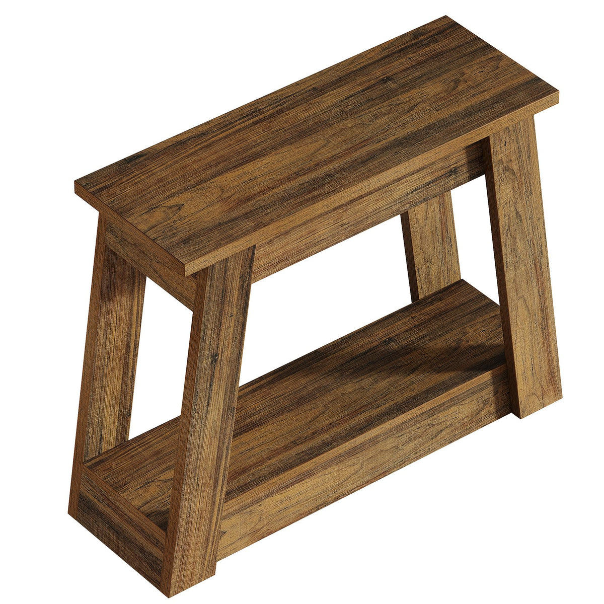 Wood End Table with 2 Storage Shelves G609