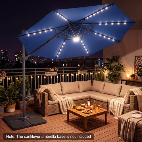 10 FT Solar LED Cantilever Patio Umbrella F702043