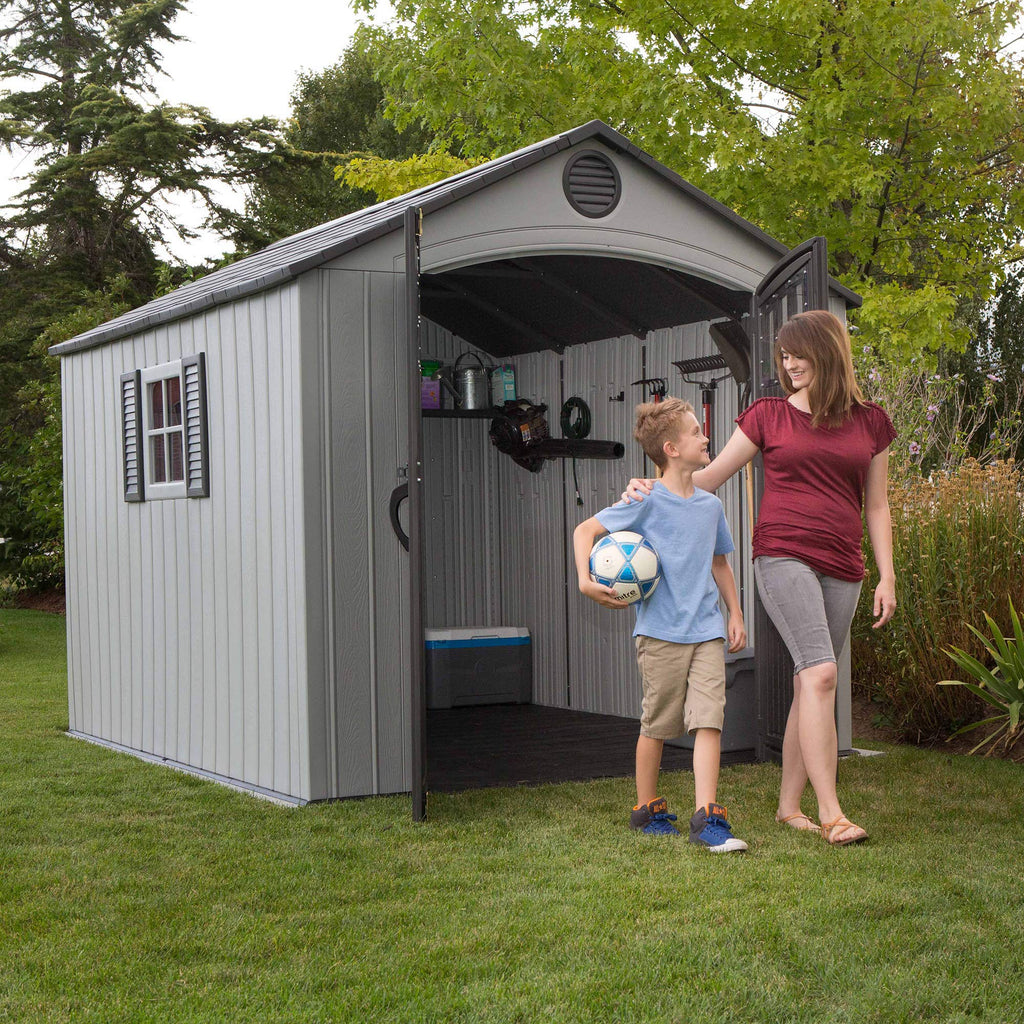8 x 10 Ft HDPE Storage Shed with Skylight and Window W553699