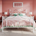Full Size White Metal Bed Frame with Headboard N37057
